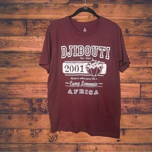 5 for $25🔥Ace Djibouti Maroon Graphic Tourist T-Shirt Medium- New With Tags